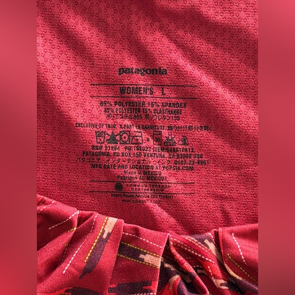 Patagonia Red Fireworks Burst-Print Sleeveless Workout Tank Top- Size L - Picture 3 of 7